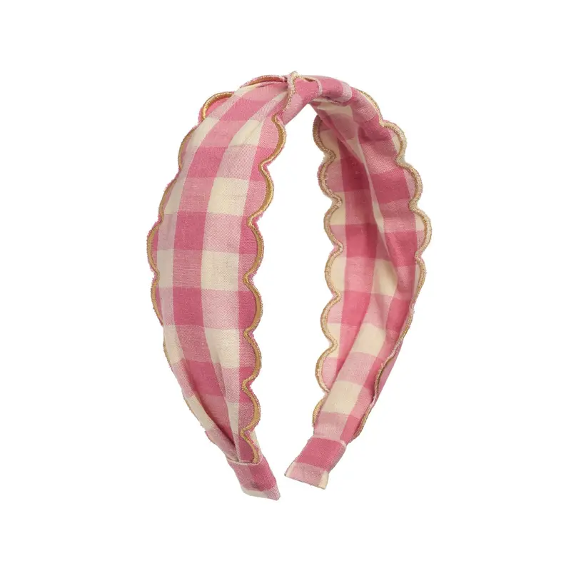 Scalloped Gingham Fabric Headband 1