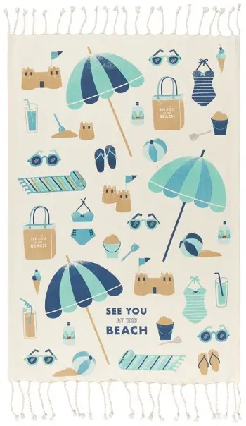 See You At The Beach Dishtowel – Vibrant Coastal-Themed Kitchen Towel By Now Designs 1