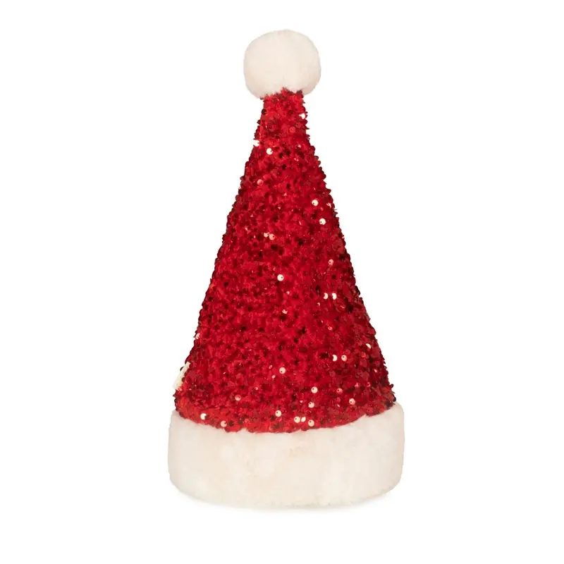 Sequin-Embellished Velvet Santa Hat – Festive Holiday Headwear 1