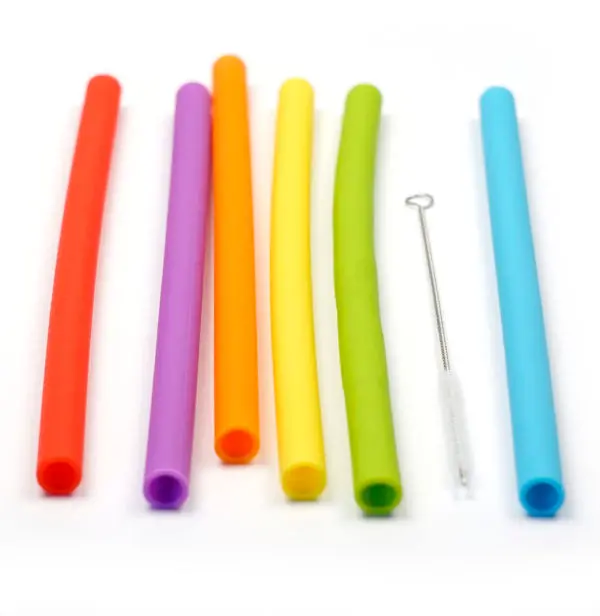Set Of Reusable Silicone Smoothie Straws – Rsvp Bpa-Free & Dishwasher Safe 1