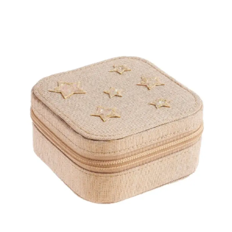 Shimmer Star Design Square Jewelry Box 1