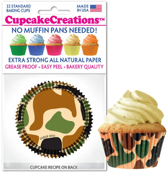 Siege Camo-Print Cupcake Liners – Decorative Baking Papers 1