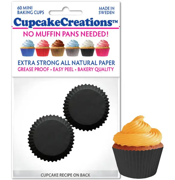 Siege Mini Black Cupcake Liners – Baking Cups 1