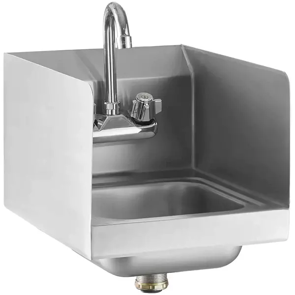 Sinco Sf-Sink17S Hand Sink With Faucet And Side Splash Guards 1
