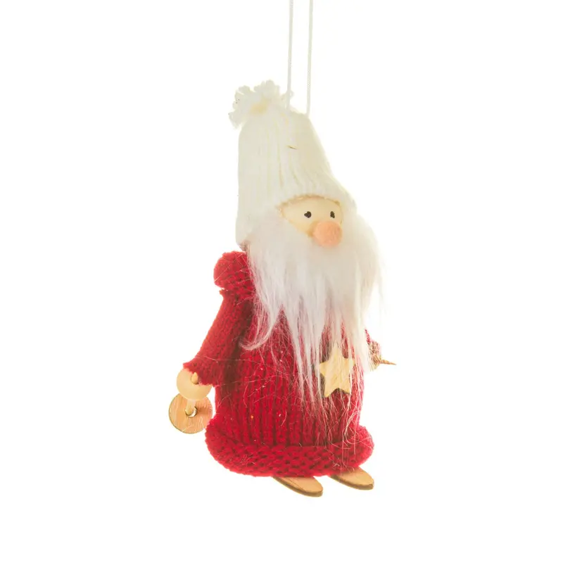 Skiing Santa Figurine Ornament – Festive Design 1