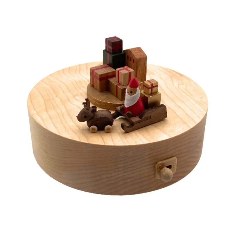 Sledding Santa Music Box Decor 1