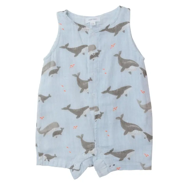 Sleeveless Organic Muslin Romper Shortie 1