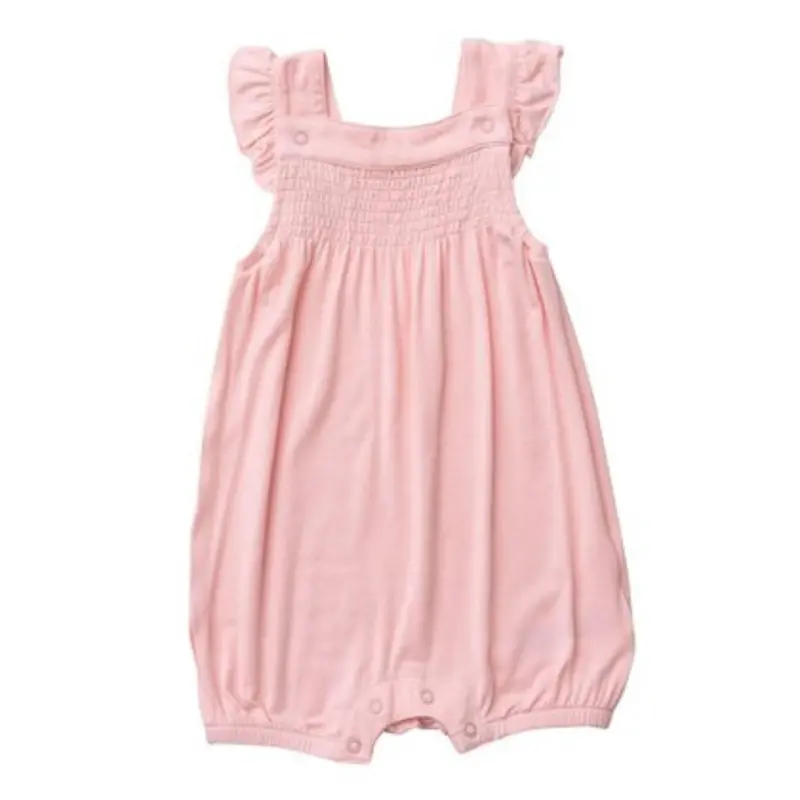 Smocked Crystal Rose Overall Shortie For Toddlers 1