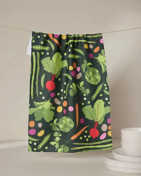 Sprouting Seedling Pattern Kitchen Towel 1