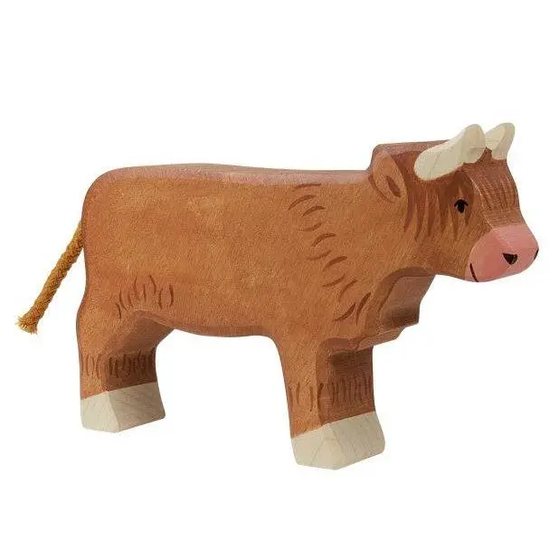 Standing Highland Cattle Figurine – Rustic Farm Animal Toy 1
