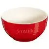 Staub Cherry-Red Large Round Stoneware Mixing Bowl 1