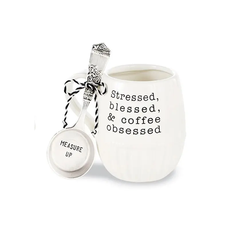 Stressed Coffee Mug Set – Mud Pie ‘Stressed, Blessed & Coffee Obsessed’ Mugs 1