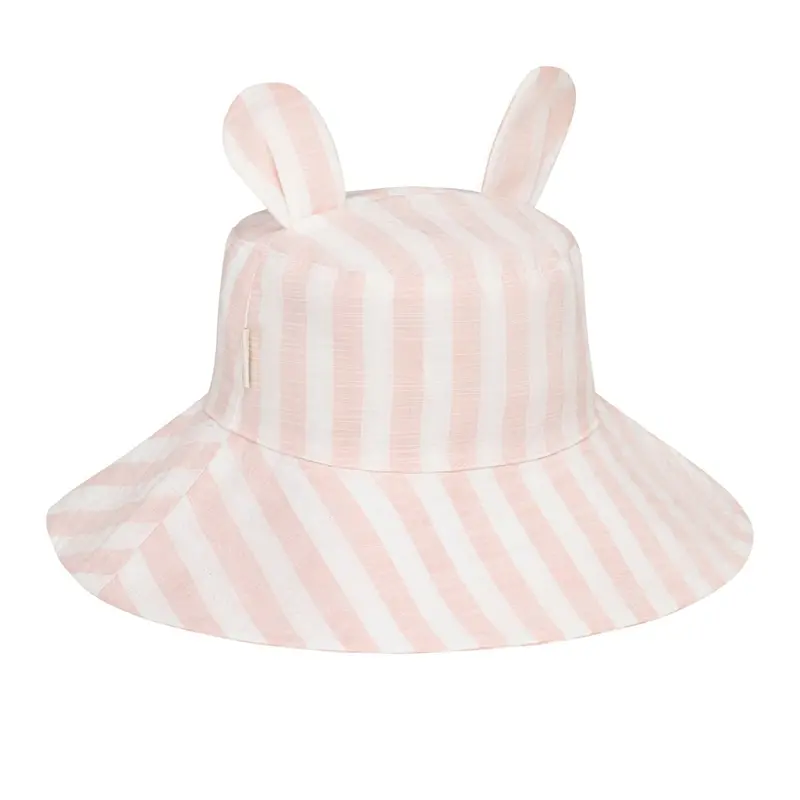 Striped Bunny Print Sun Hat For Babies And Toddlers 1