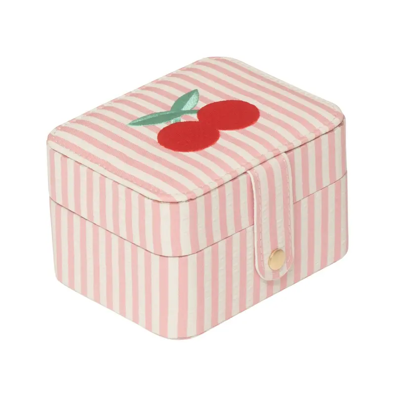 Striped Cherry Print Jewelry Box 1