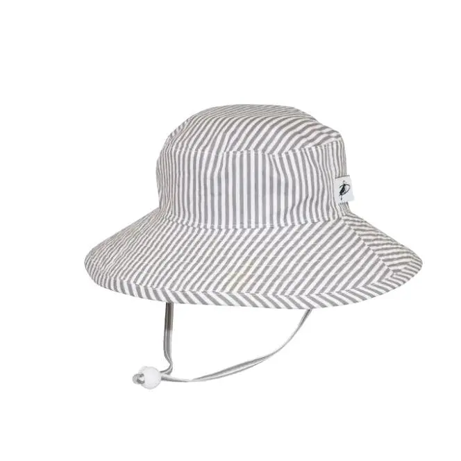 Sunbaby Grey Natty Stripe Sun Hat For Babies 1