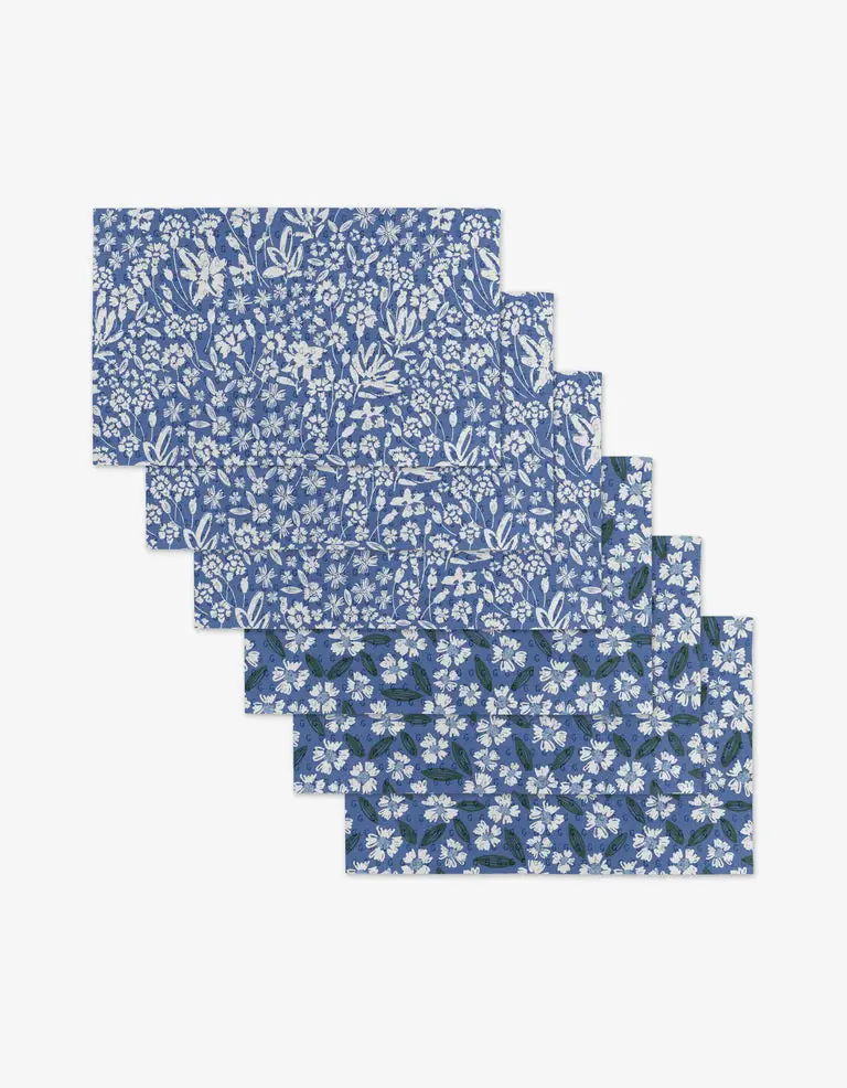 Sweet Floral Geometric Dinner Napkins Set 1