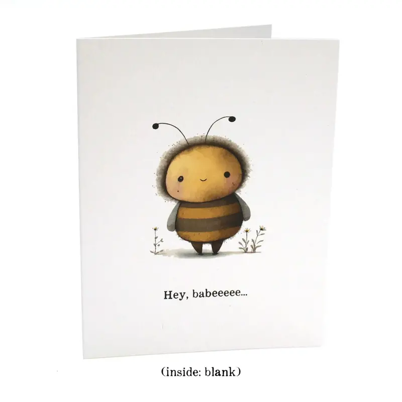 Sweet & Slightly Teasing 'Hey, Babeeeee...' Baby Card – Lighthearted Tone 1