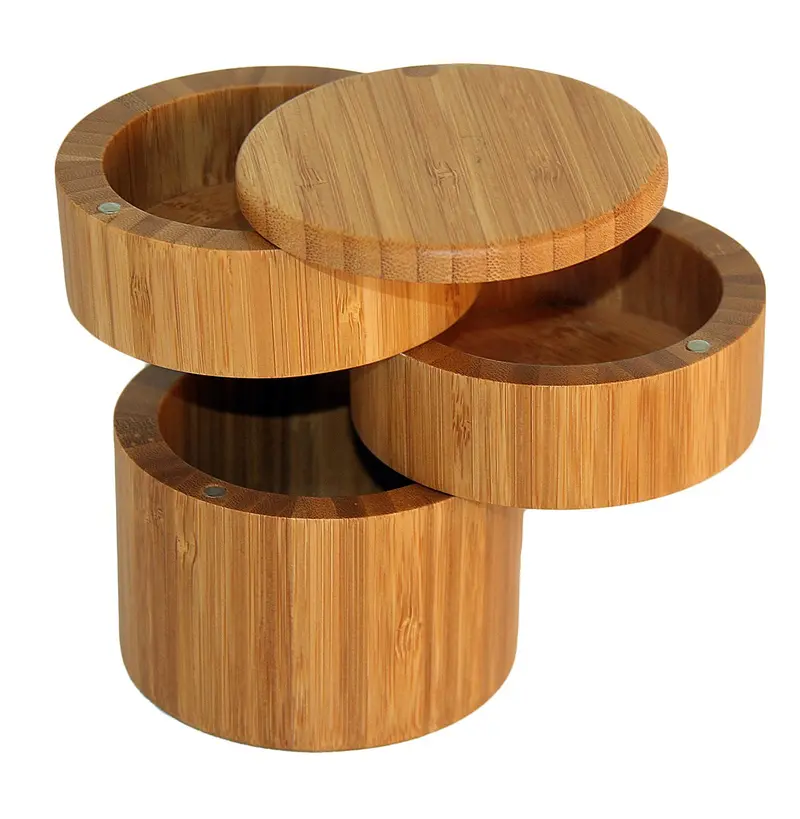 Tb Bamboo 3-Tier Salt And Spice Storage Organizer 1