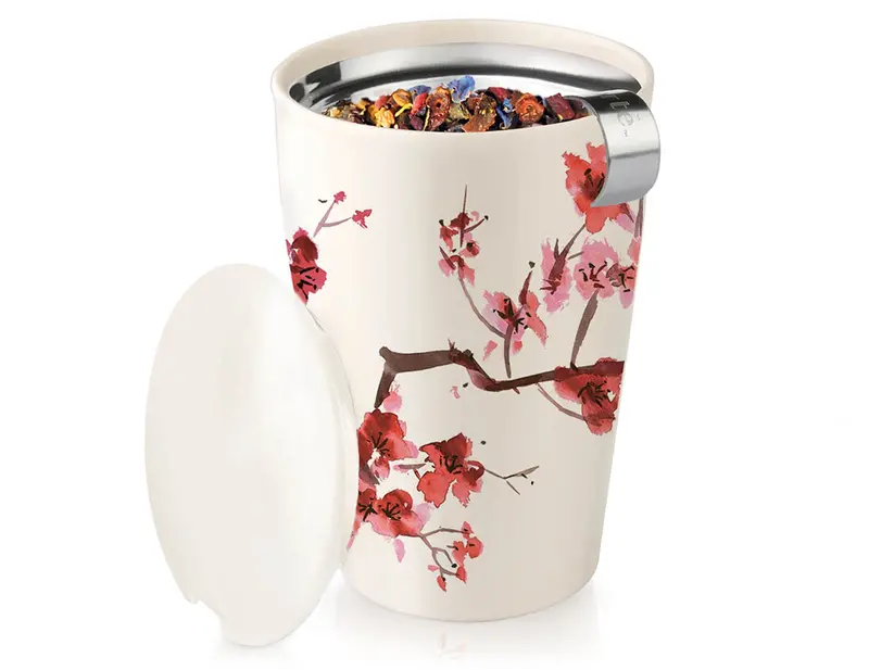 Tea Forte Kati Brewing Mug – Cherry Blossom Artwork 1