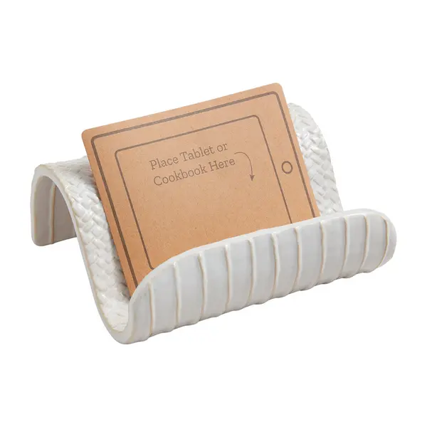 Textured Ceramic Cookbook Stand – Mudpie Kitchen Accessory 1