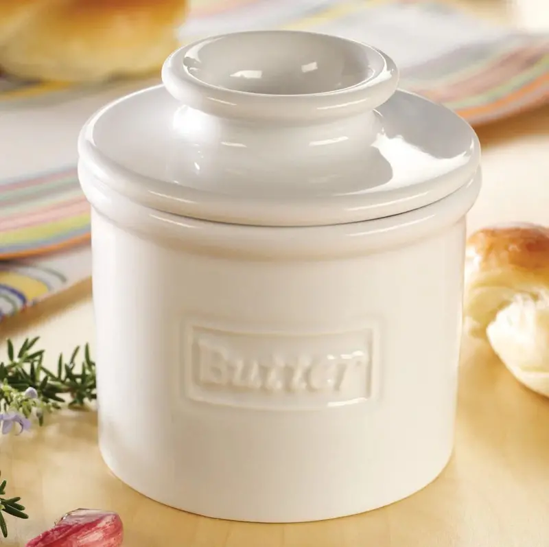 The Original Butter Bell Classic White Butter Crock – Traditional Butter Keeper 1