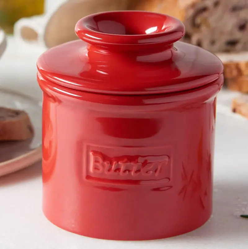 The Original Butter Bell Red Crock – Glazed Ceramic Butter Storage System 1