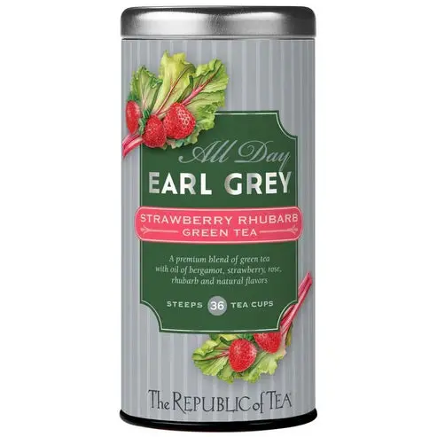 The Republic Of Tea All Day Earl Grey® Strawberry Rhubarb Green Tea Bags 1