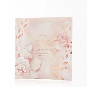 Thymes Goldleaf Gardenia Foaming Bath Salts – Effervescent Relaxation 1