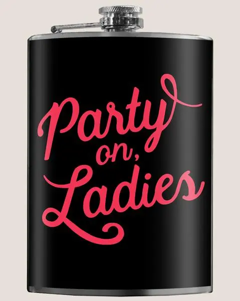 T&M Ladies’ Night Flask – Playful ‘Party On Ladies’ Inscription 1