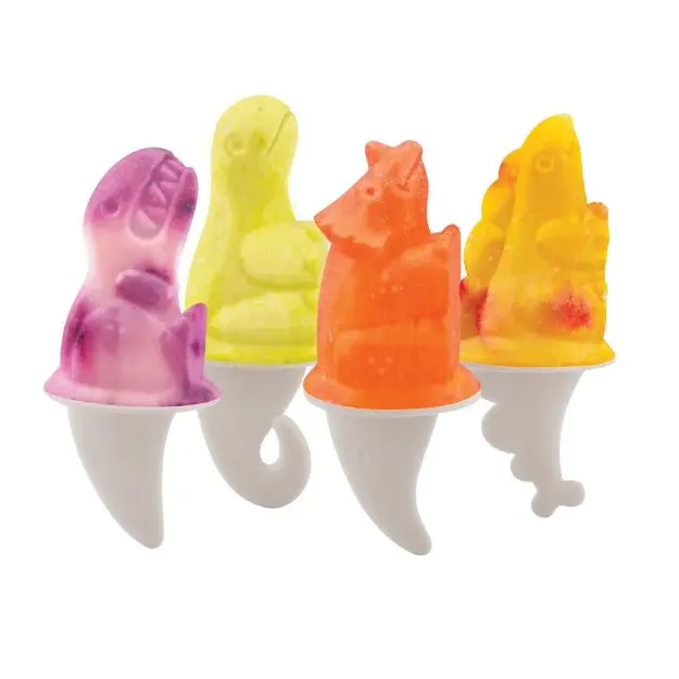 Tovolo Dino-Shaped Pop Molds – 4-Cavity Fun Freeze Kit 1