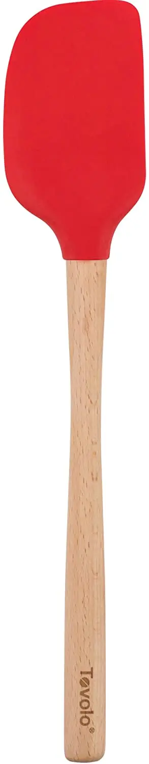 Tovolo Red Silicone Spatula With Wooden Handle 1