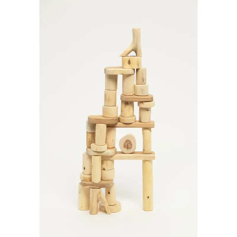 Tree Blocks Natural Bark-Free Building Set – 36 Pieces 1