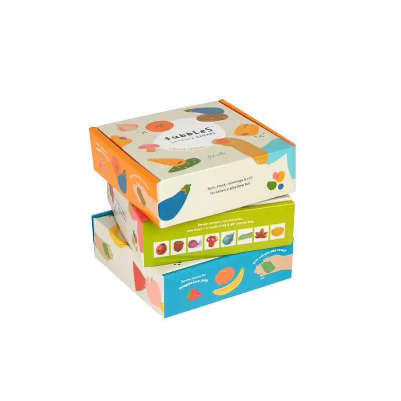 Tubbles Sensory Stones – Veggie-Themed Tactile Learning Set 1