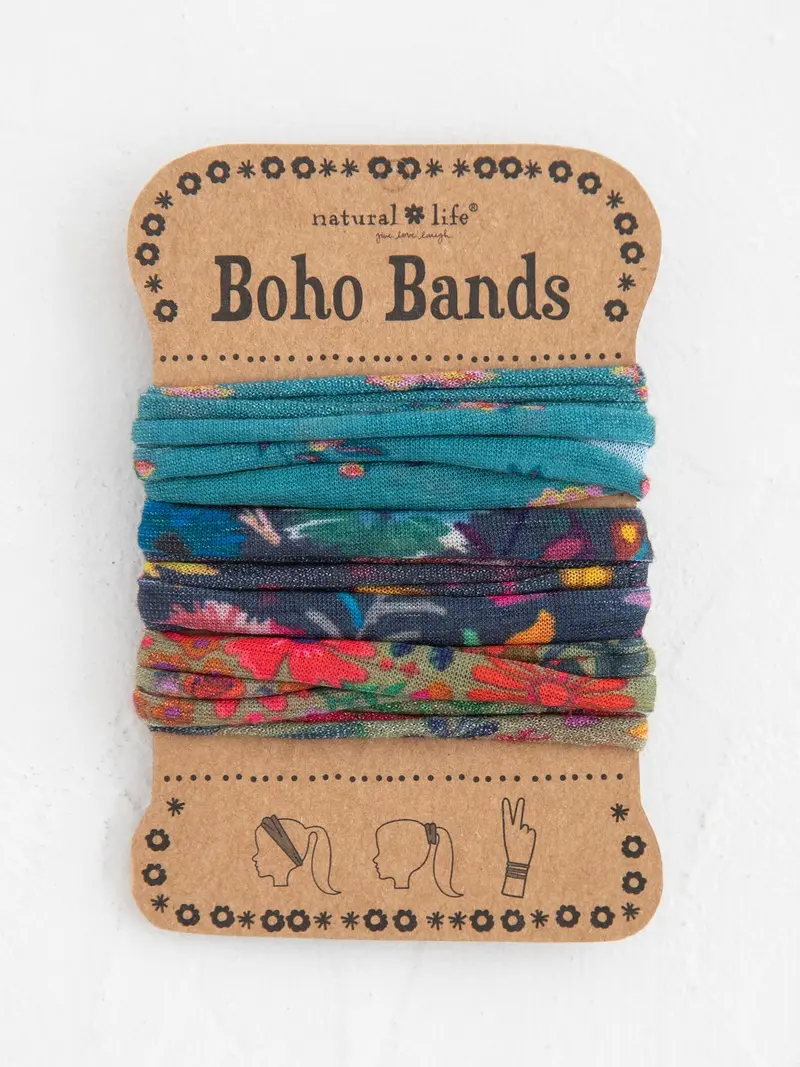 Turquoise, Navy, And Tan Boho Hair Bands 1