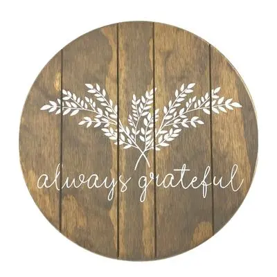 Twelve Timbers Always Grateful Lazy Susan – Inspirational Rotating Serving Tray 1