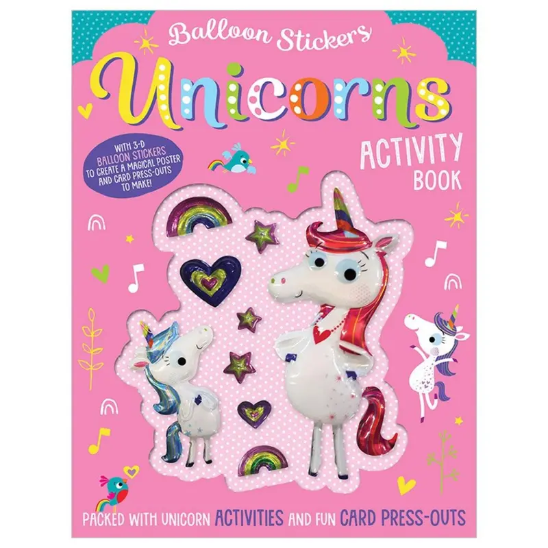 Unicorn Balloon Sticker Pack With Matching Activity Book 1