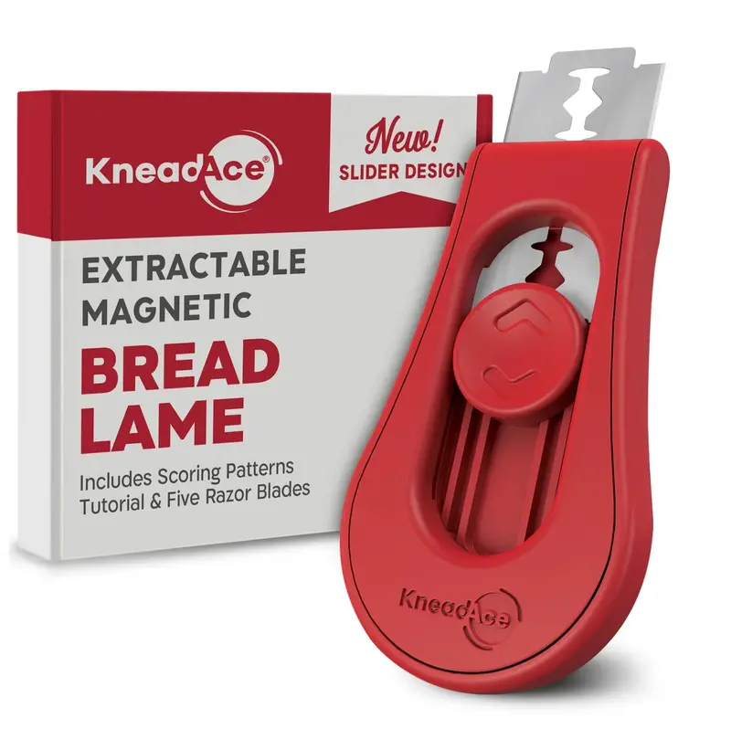 Upgraded Red Bread Lame – Kneadace Stainless Steel Scoring Blade With Comfort Grip 1