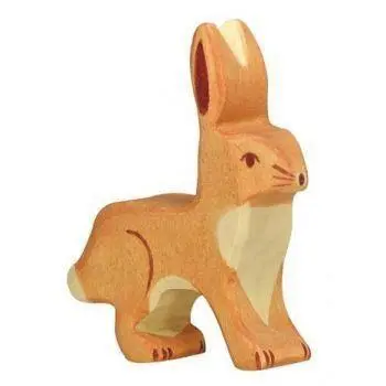 Upright-Eared Hare Figurine – Hand-Painted Wildlife Sculpture 1