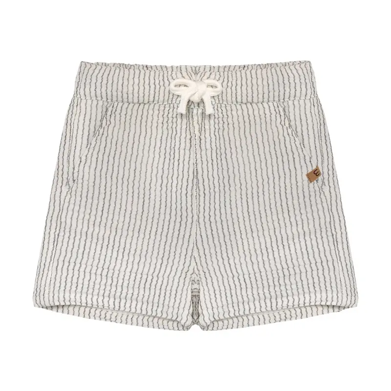 Vertical Blue Stripe Organic Muslin Shorts 1