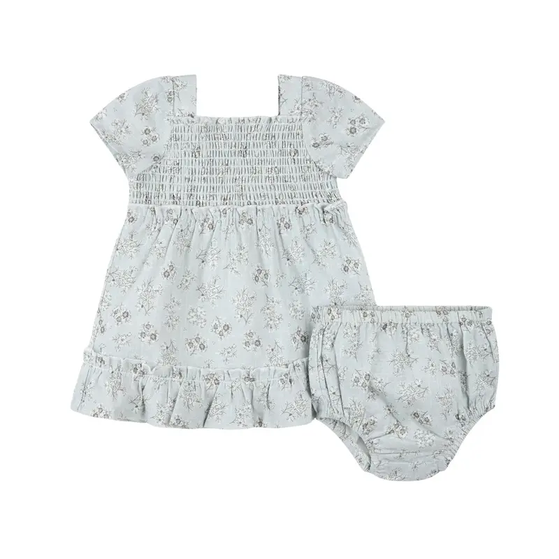 Vintage Floral Dress Set On Powder Blue Base 1