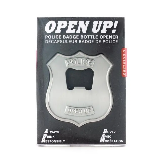 Vintage-Style Police Badge Bottle Opener – Kikkerland Functional Accessory 1