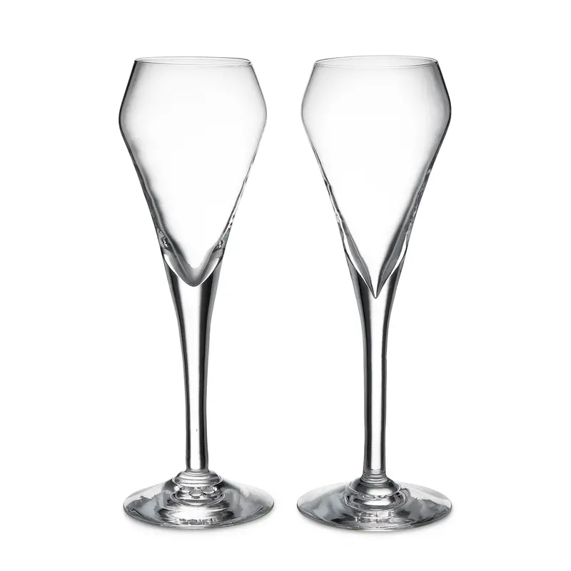 Vintner Flute Glass Set – Two Crystal Flutes In Gift Box 1