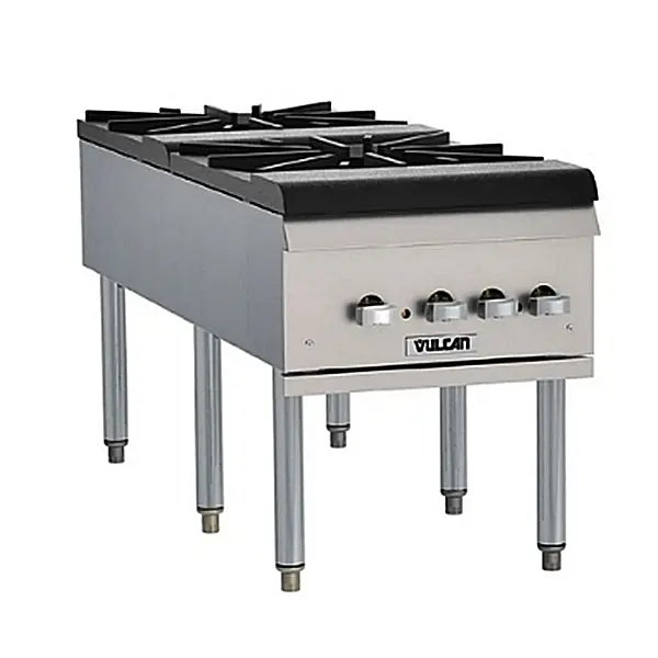 Vulcan 18-Inch Natural Gas Two-Burner Stock Pot Range – Countertop Commercial Cooktop (Vsp-200Fv) 1
