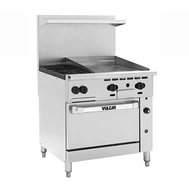 Vulcan 36R-2B24G Endurance 2-Burner 36-Inch Gas Range With 24-Inch Manual Griddle & Refrigerated Base 1