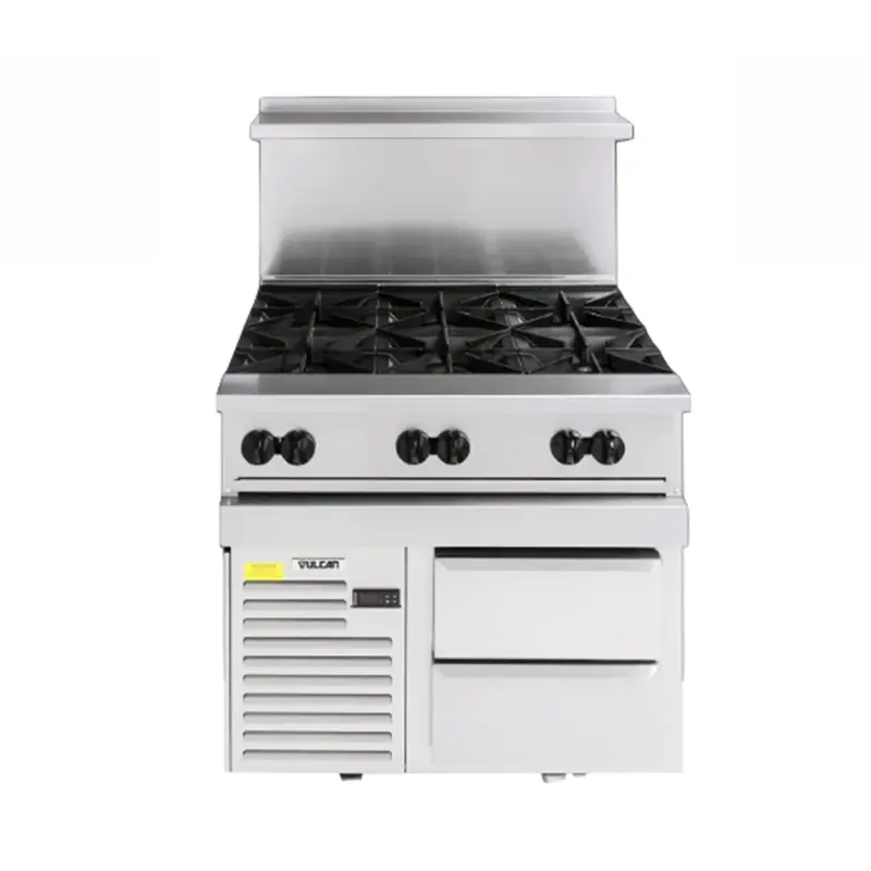 Vulcan 36R-6Bn Endurance 6-Burner 36-Inch Natural Gas Range With Refrigerated Base 1