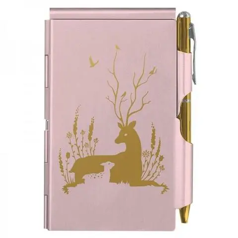 Wellspring Flip Notes Pad – Gold Deer Illustration 1