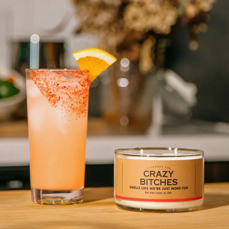 Whiskey River Crazy Bitches Humor Candle 1