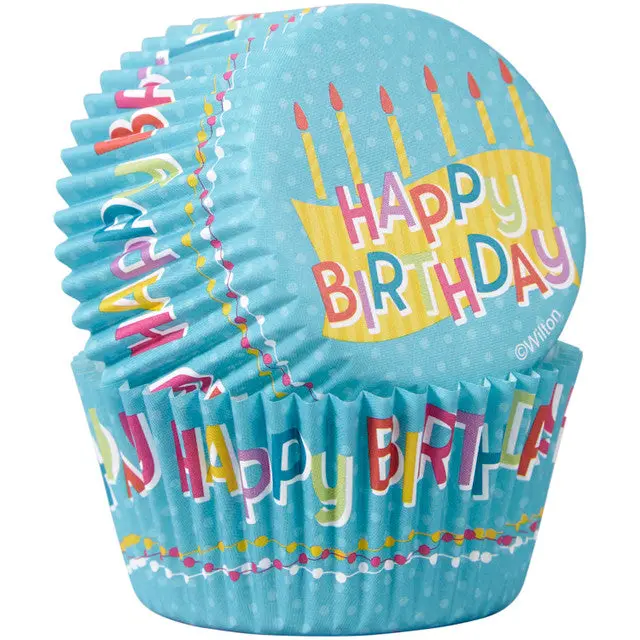 Wilton Birthday Cupcake Liners – 50-Piece Assorted Party Baking Supplies 1