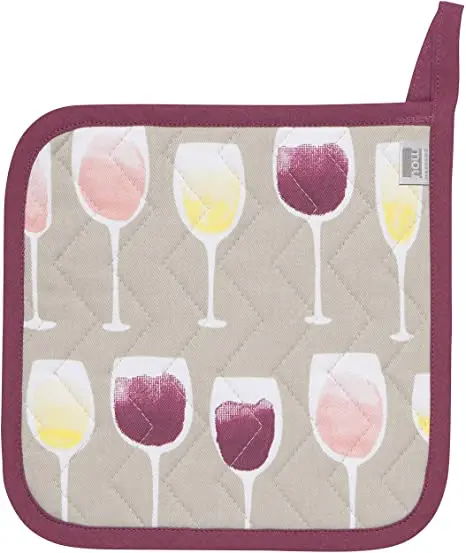 Wine Tasting Potholders – Pair Of Insulated Kitchen Holders By Now Designs 1