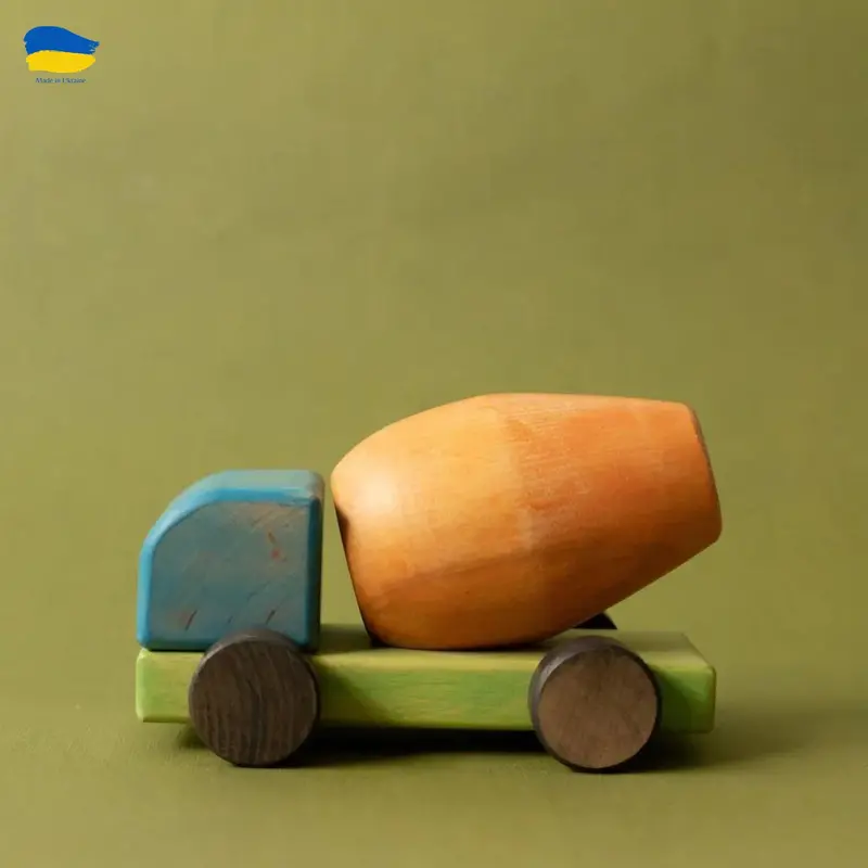 Wooden Concrete Mixer Truck Toy 1